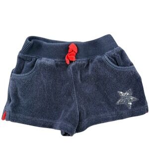 Koala Kids Navy Blue Terry Cloth Star Shorts 12 Months Glitter Star Pockets